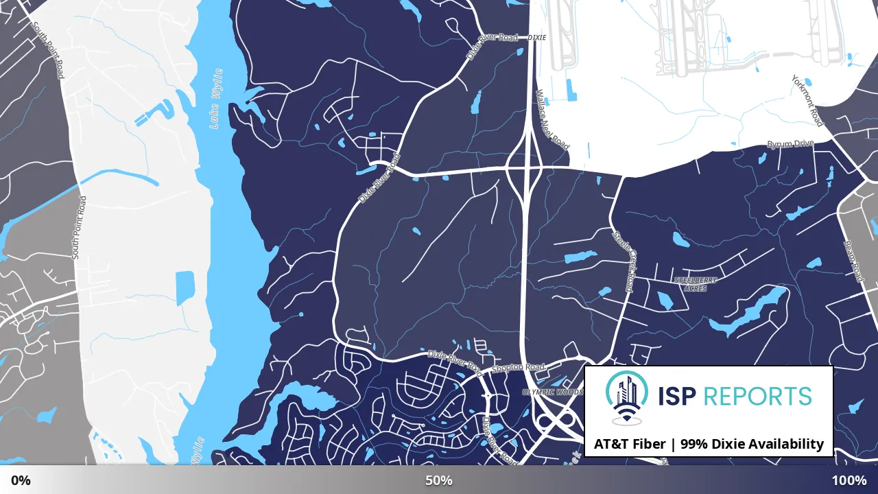 Dixie, NC map of internet availability