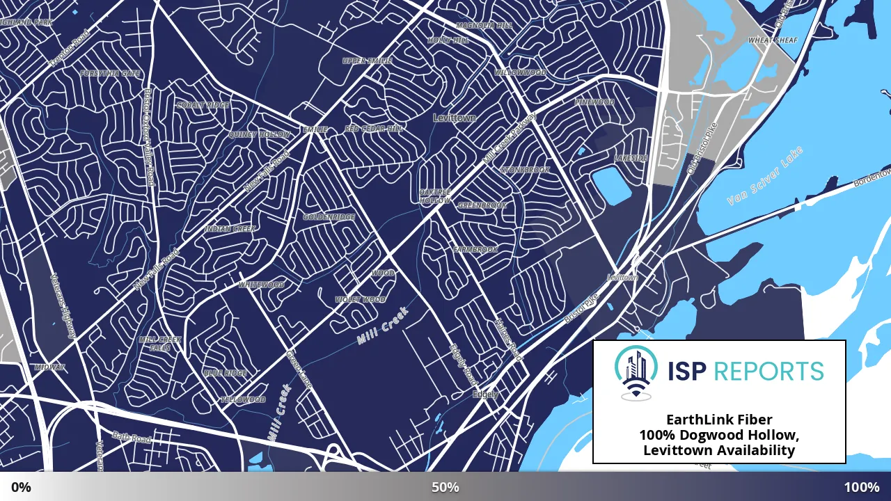 Dogwood Hollow, Levittown, PA map of internet availability