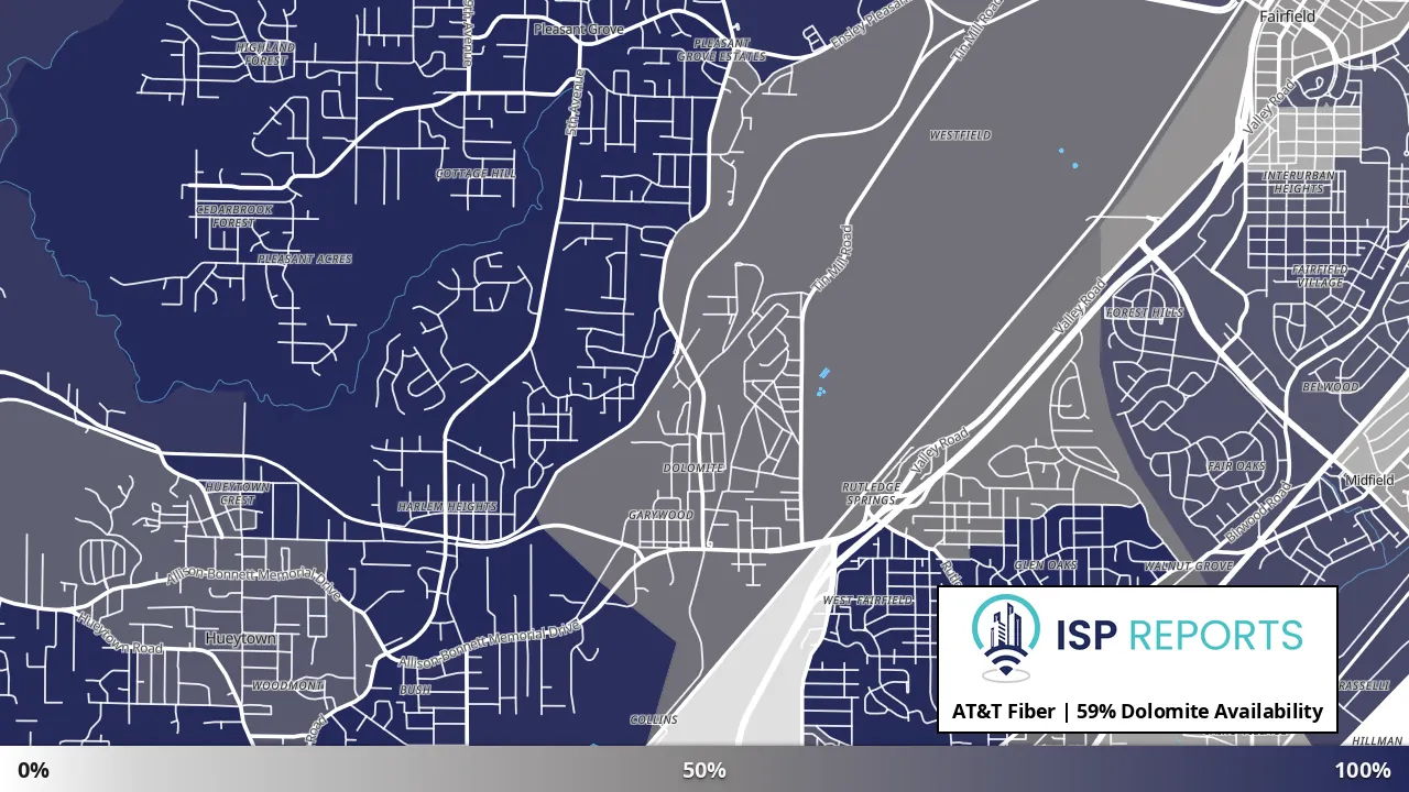Dolomite, AL map of internet availability