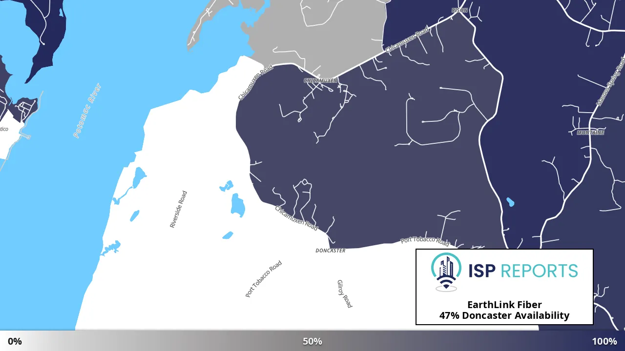 Doncaster, MD map of internet availability
