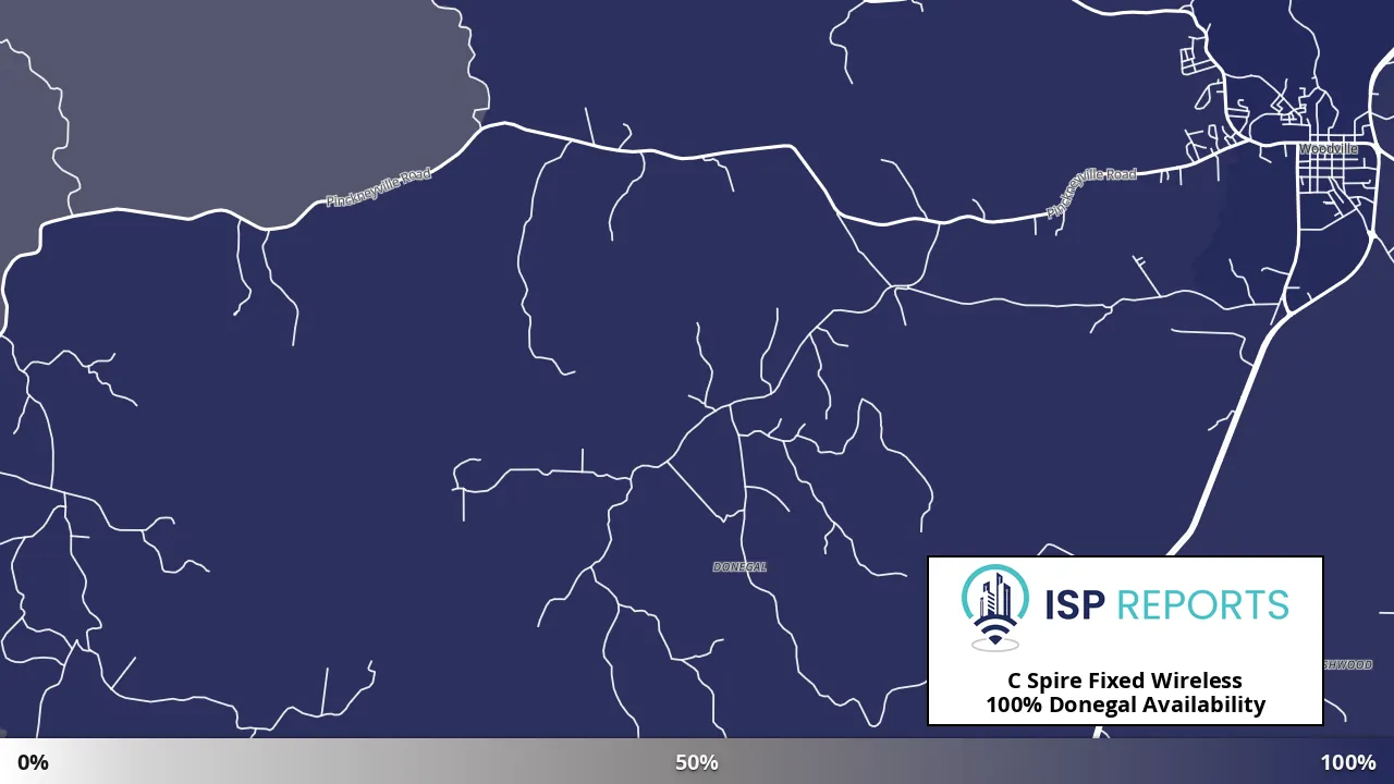 Donegal, MS map of internet availability