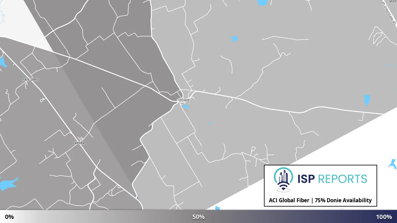 Donie, TX map of internet availability