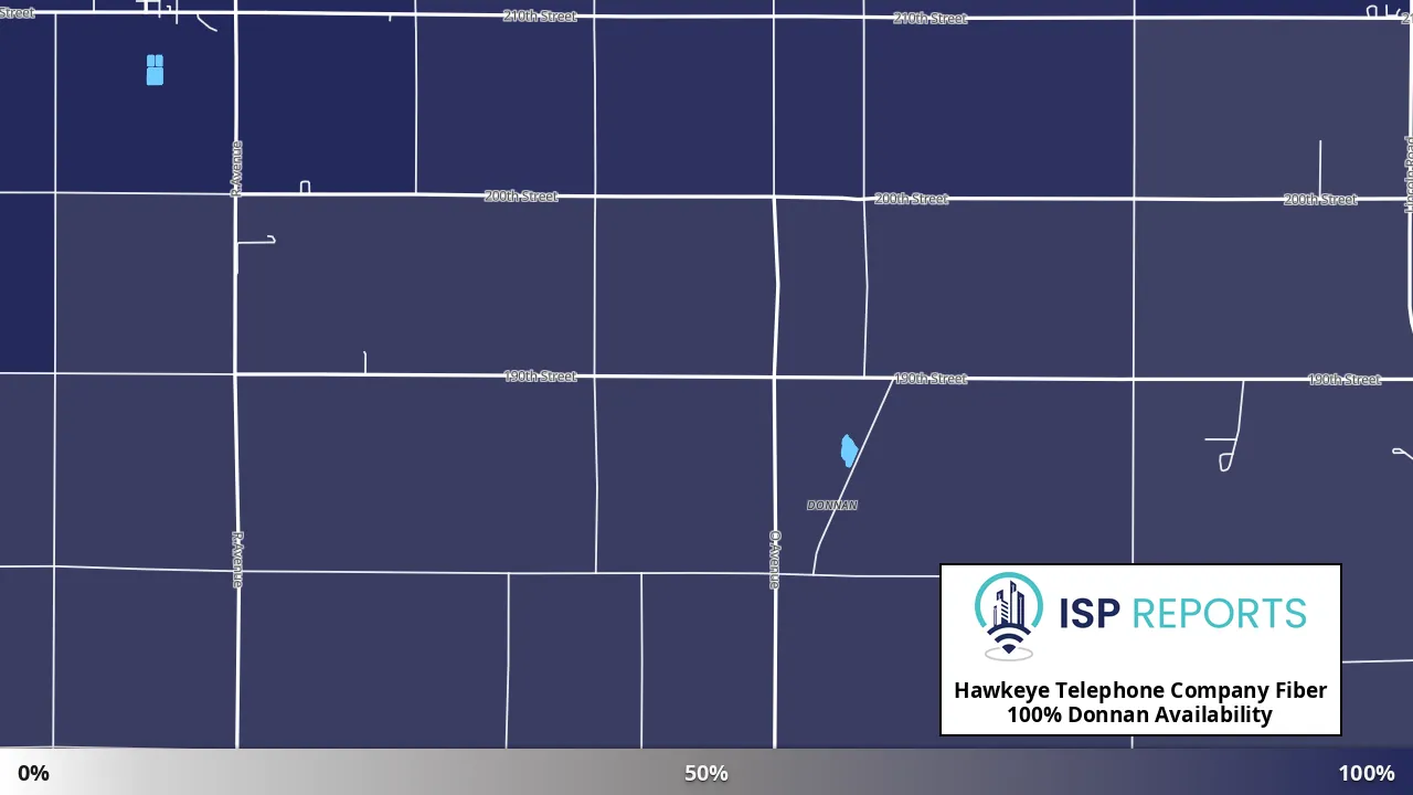 Donnan, IA map of internet availability
