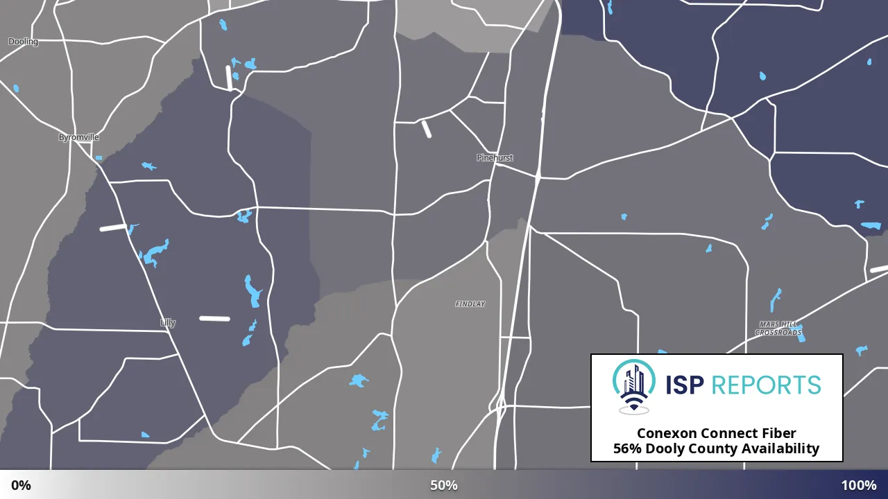 Dooly County, GA map of internet availability