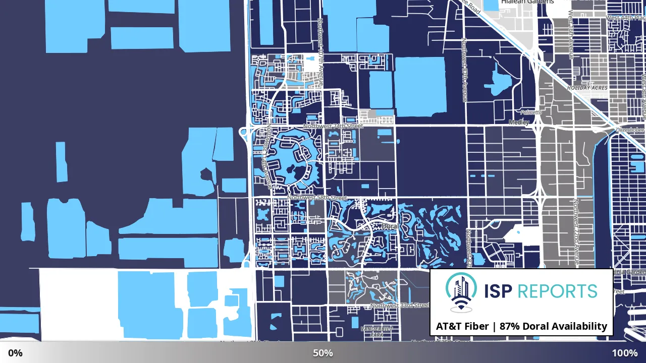 Doral, FL map of internet availability