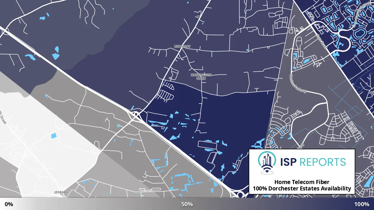 Dorchester Estates, SC map of internet availability
