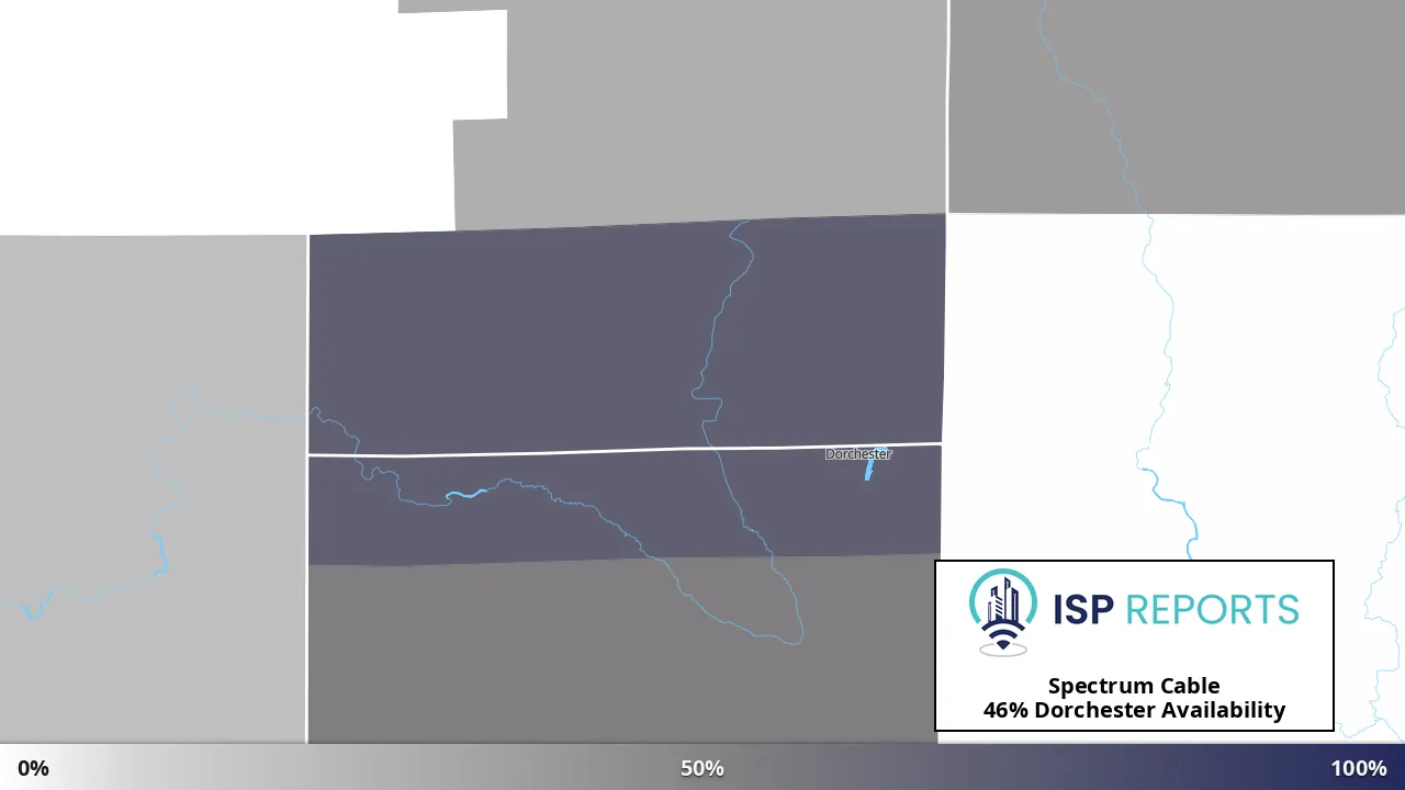 Dorchester, WI map of internet availability