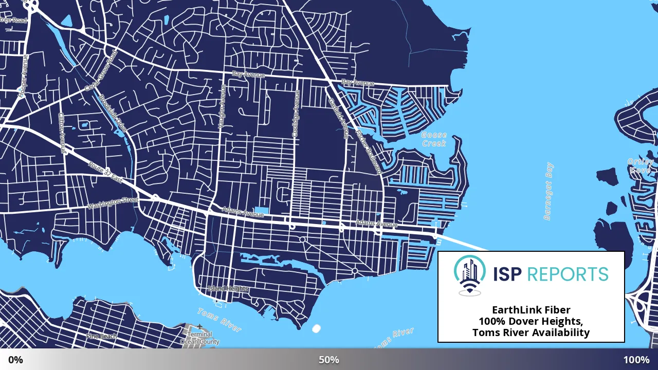 Dover Heights, Toms River, NJ map of internet availability