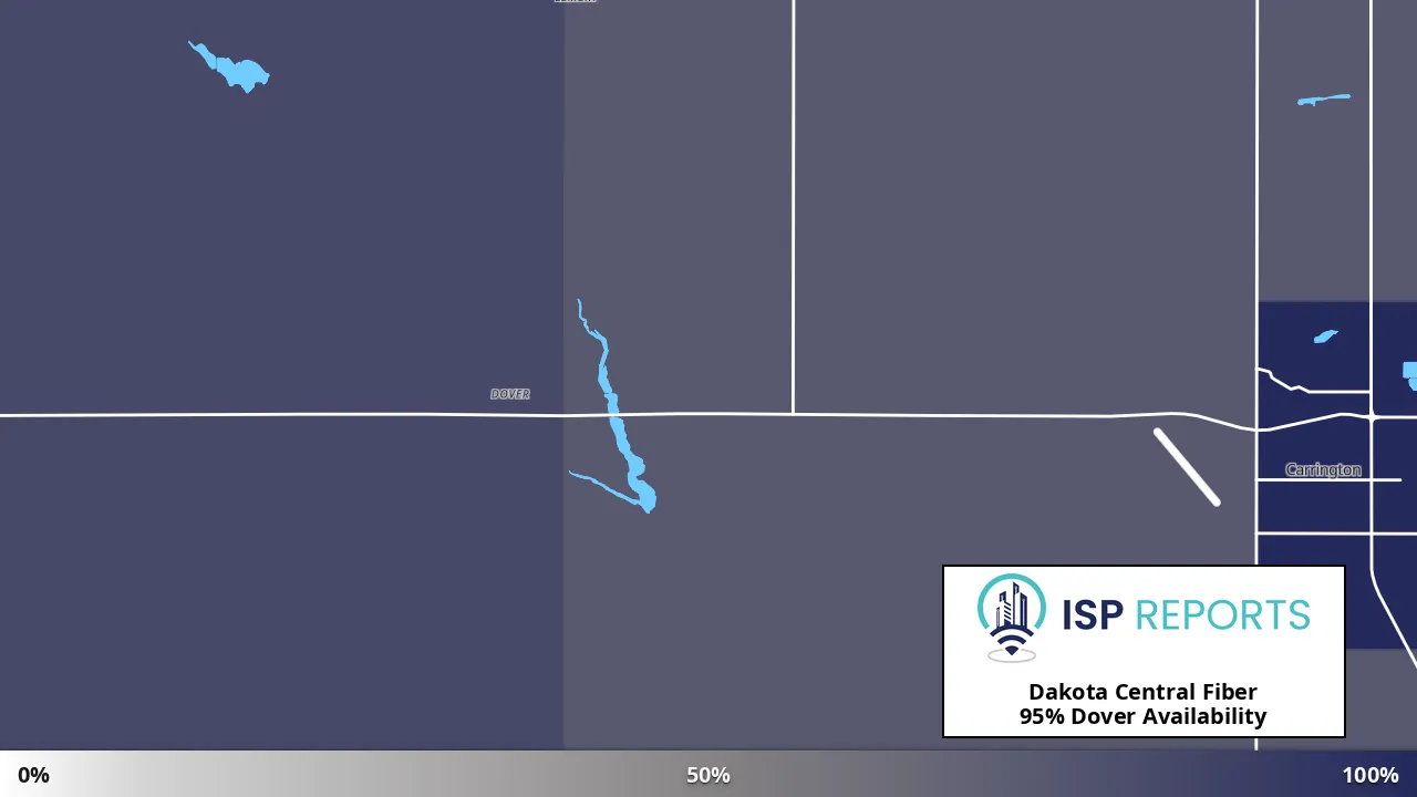 Dover, ND map of internet availability