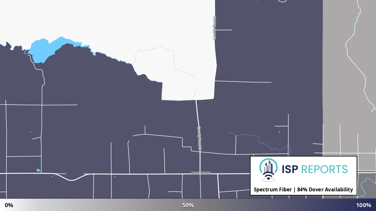 Dover, WI map of internet availability