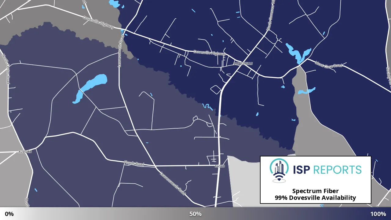Dovesville, SC map of internet availability