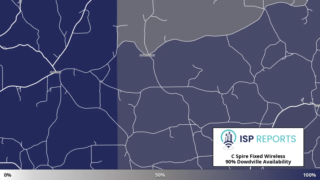 Dowdville, MS map of internet availability