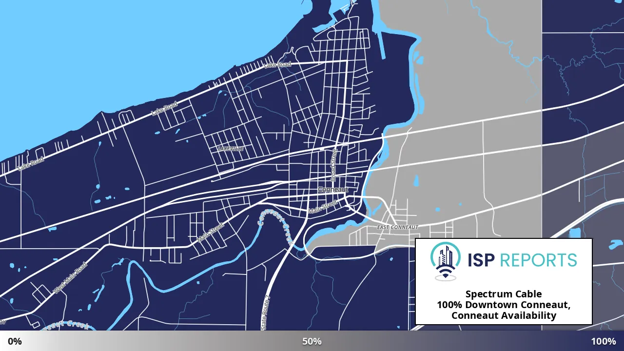 Downtown Conneaut, Conneaut, OH map of internet availability