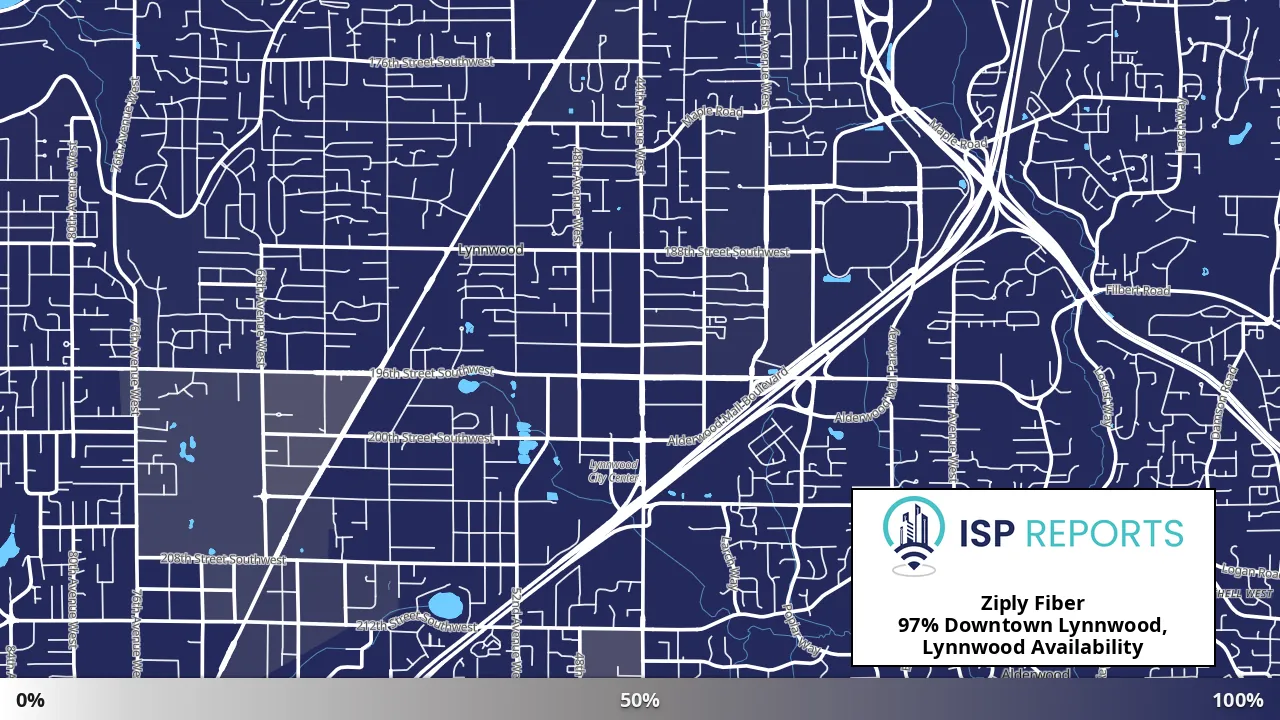 Downtown Lynnwood, Lynnwood, WA map of internet availability