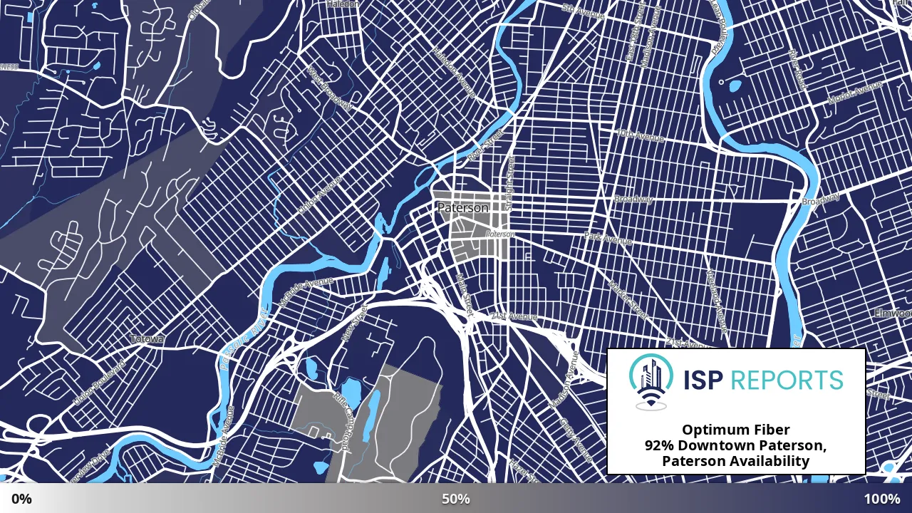 Downtown Paterson, Paterson, NJ map of internet availability