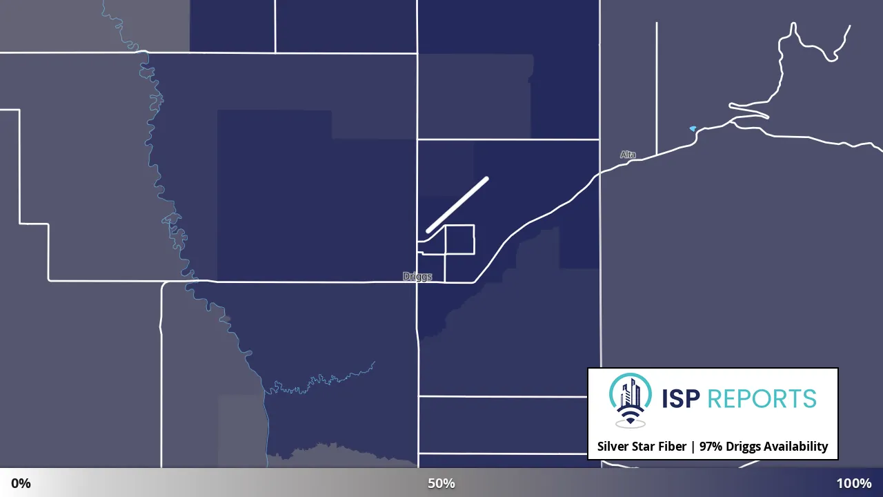Driggs, ID map of internet availability