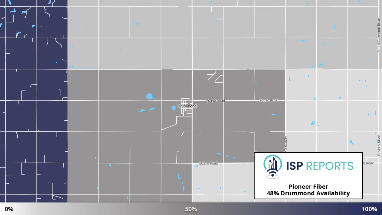 Drummond, OK map of internet availability