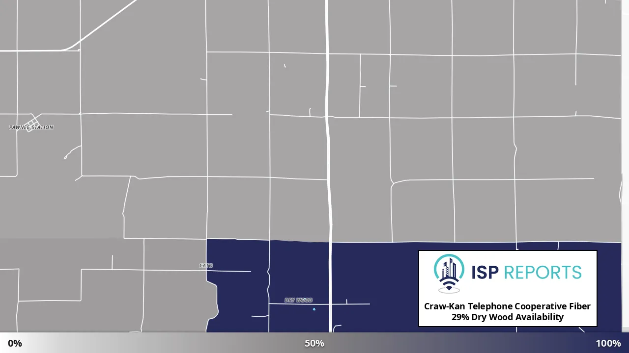 Dry Wood, KS map of internet availability