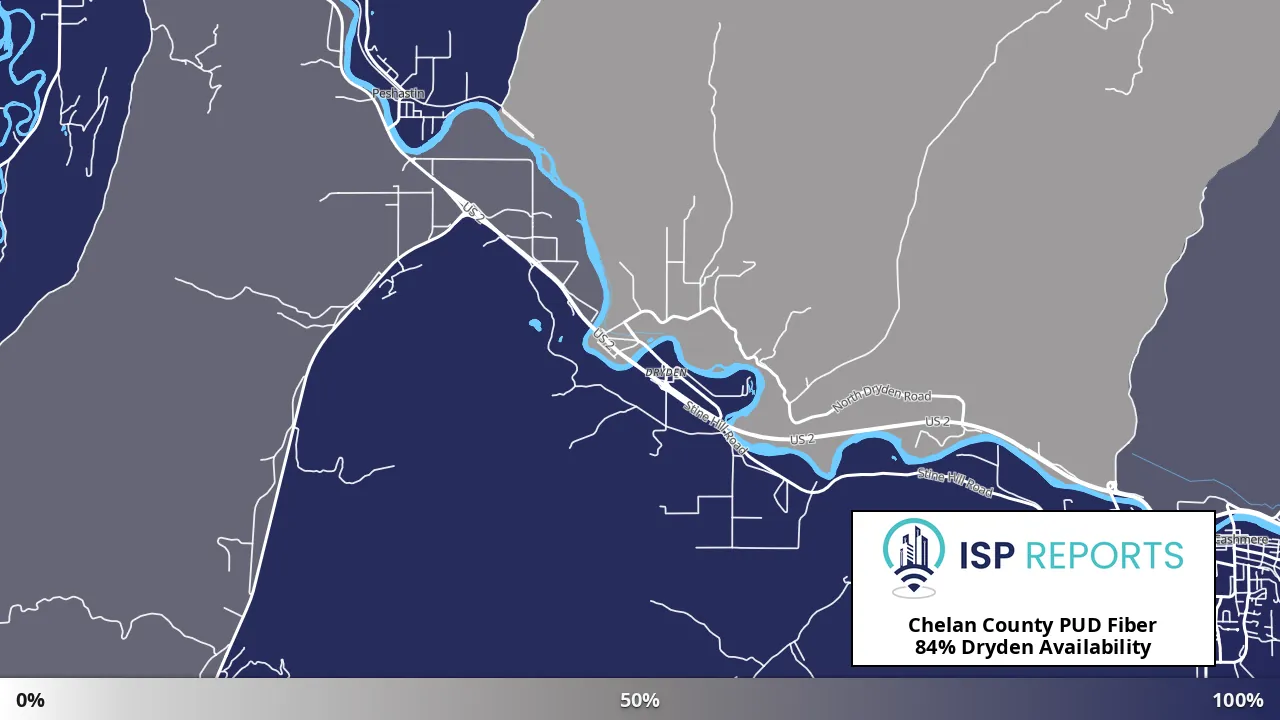 Dryden, WA map of internet availability