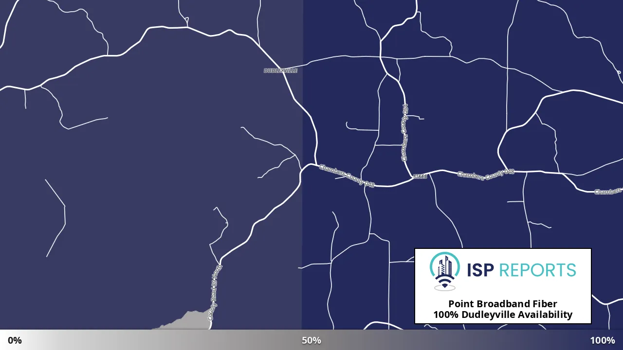 Dudleyville, AL map of internet availability