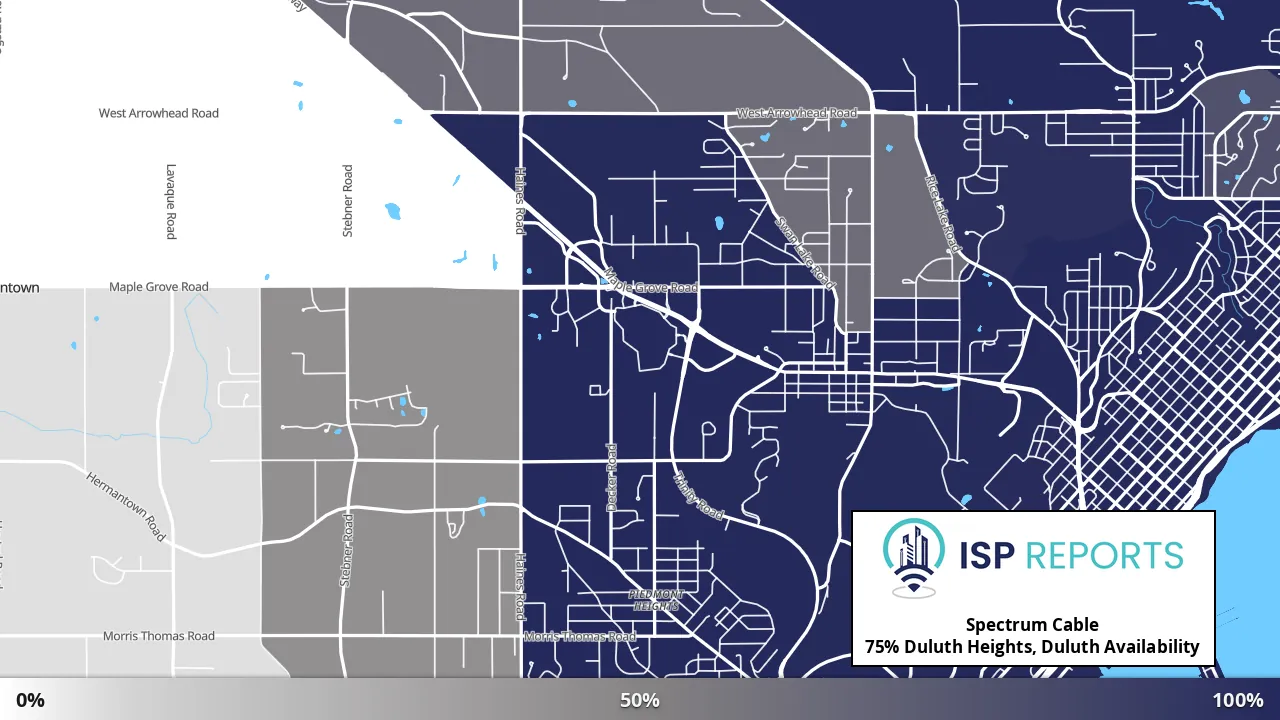 Duluth Heights, Duluth, MN map of internet availability