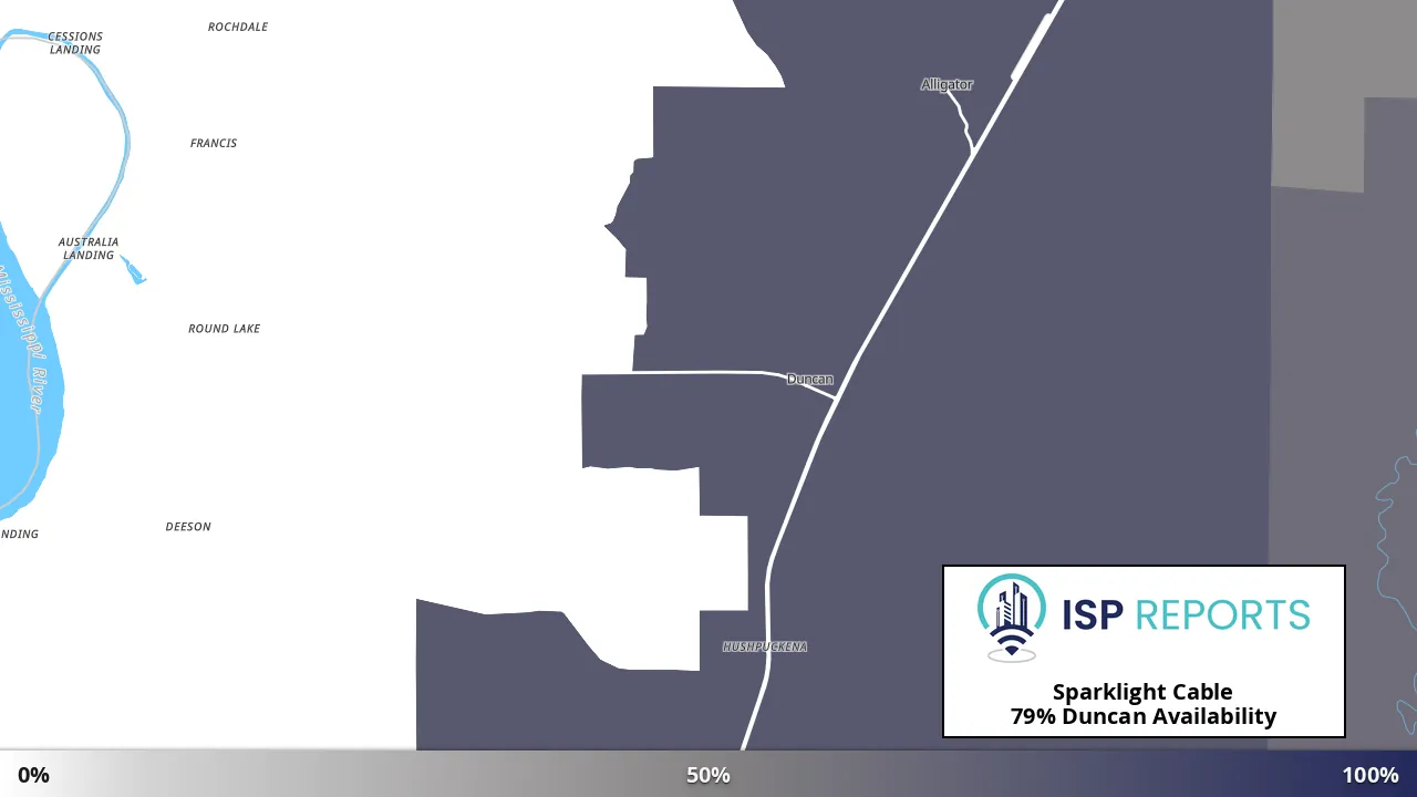 Duncan, MS map of internet availability
