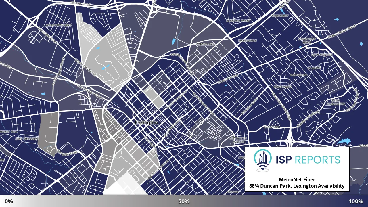 Duncan Park, Lexington, KY map of internet availability