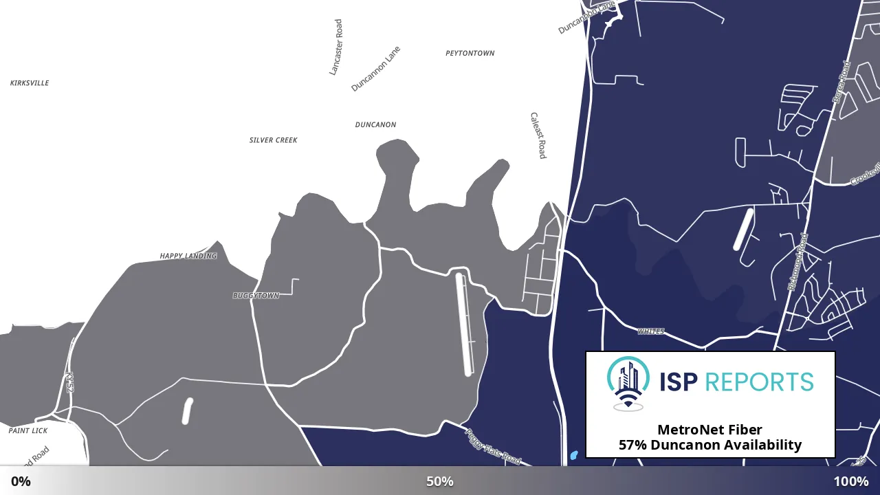 Duncanon, KY map of internet availability