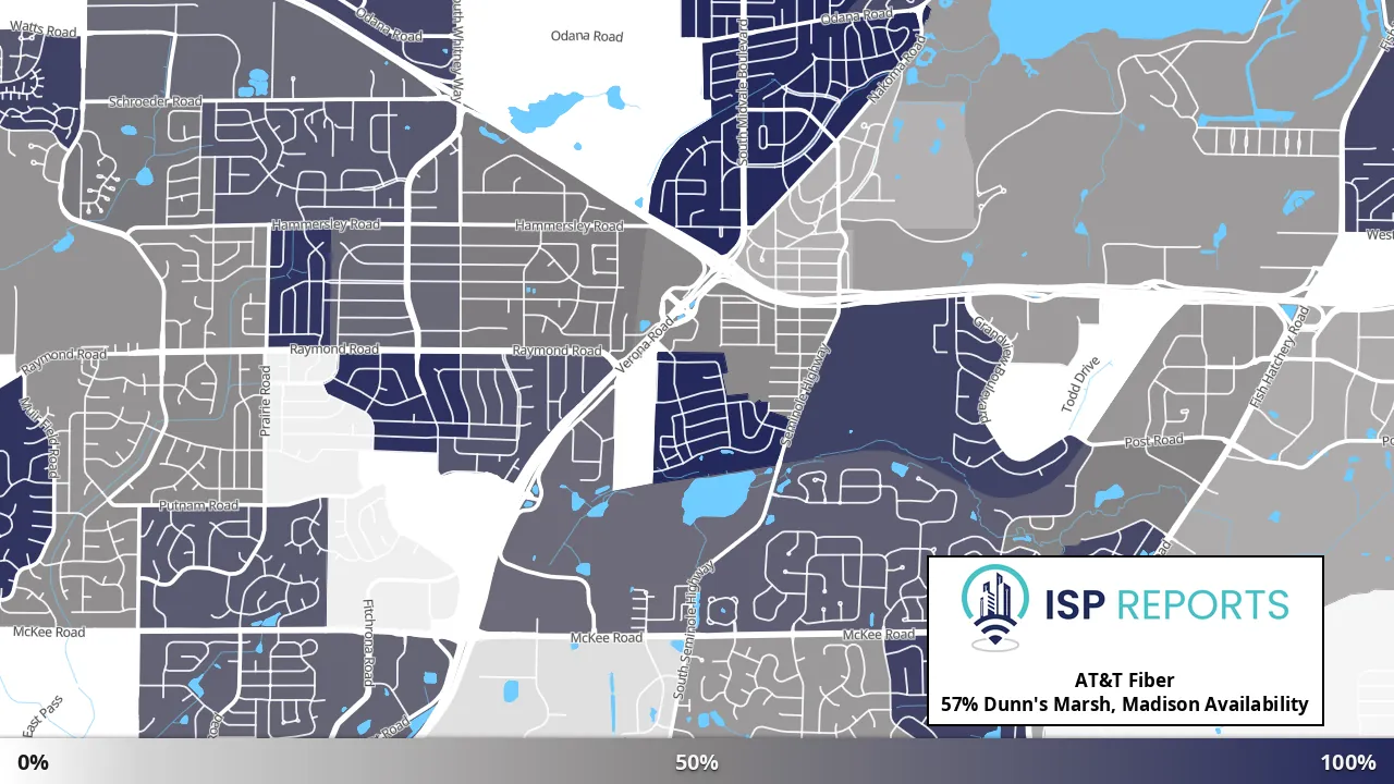 Dunn's Marsh, Madison, WI map of internet availability