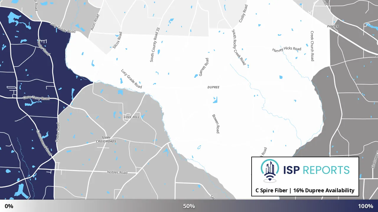 Dupree, AL map of internet availability