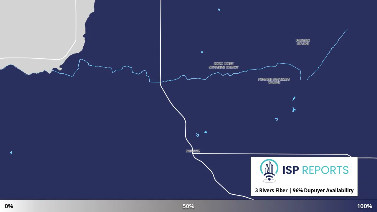 Dupuyer, MT map of internet availability