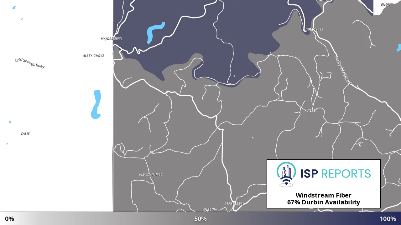 Durbin, PA map of internet availability