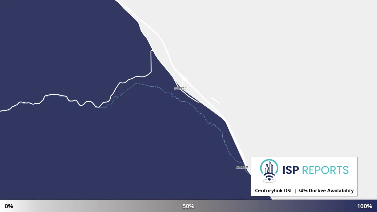 Durkee, OR map of internet availability