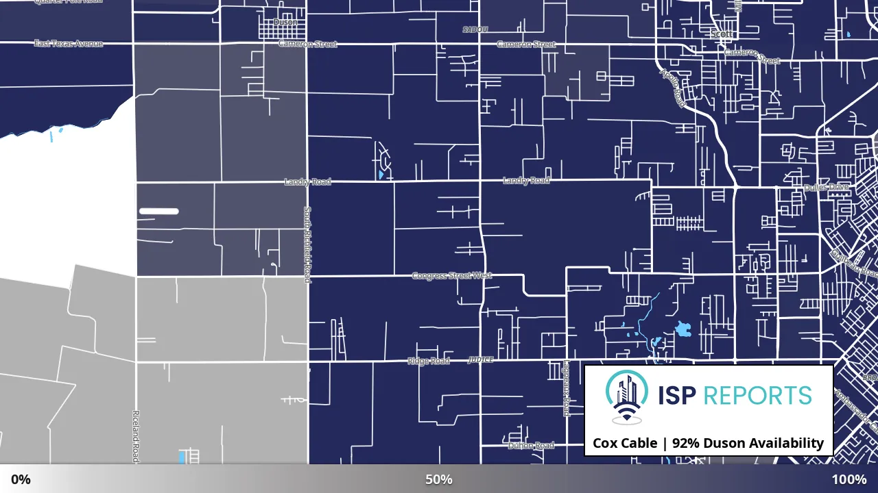 Duson, LA map of internet availability
