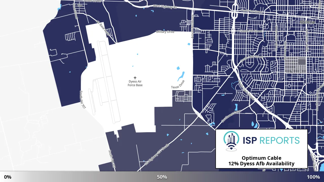 Dyess Afb, TX map of internet availability