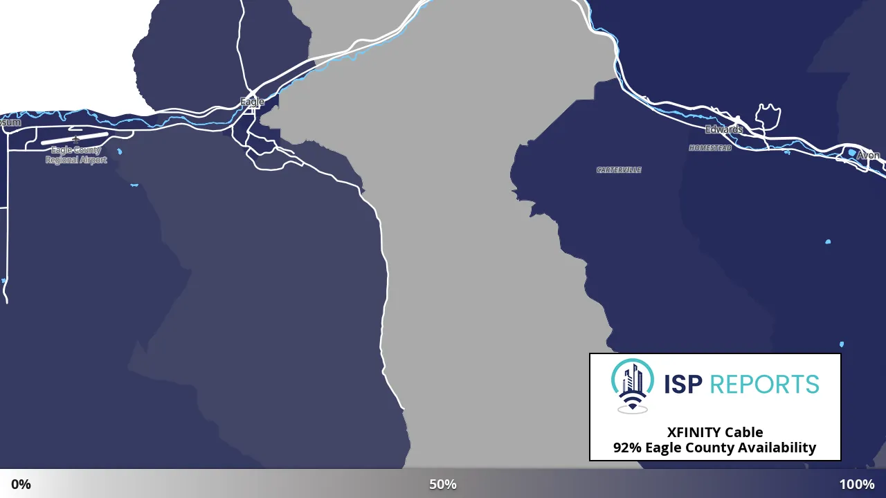Eagle County, CO map of internet availability