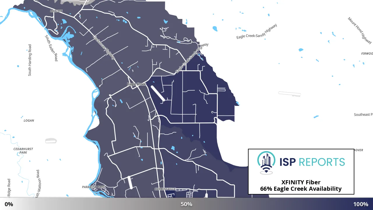 Eagle Creek, OR map of internet availability