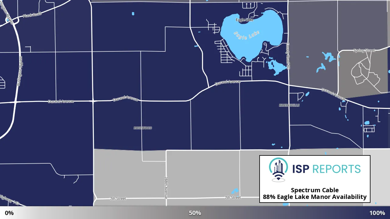 Eagle Lake Manor, WI map of internet availability