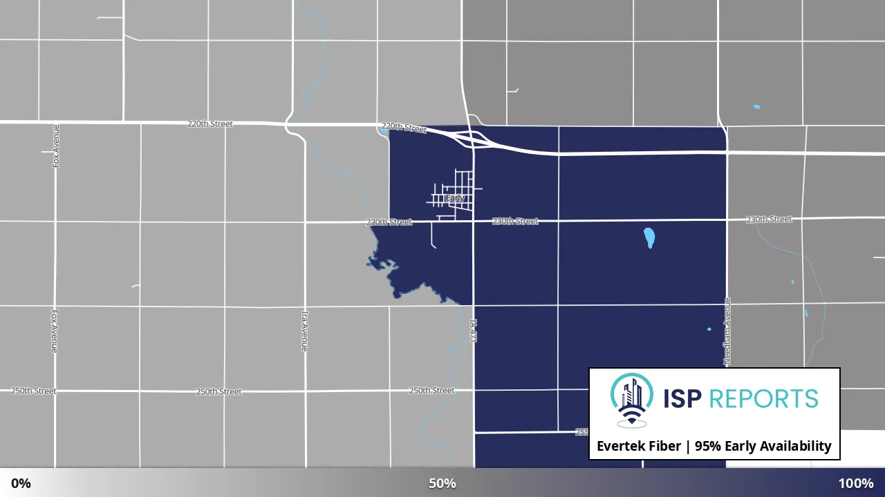Early, IA map of internet availability