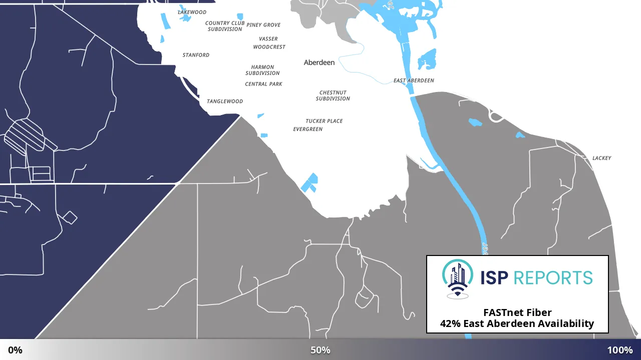 East Aberdeen, MS map of internet availability