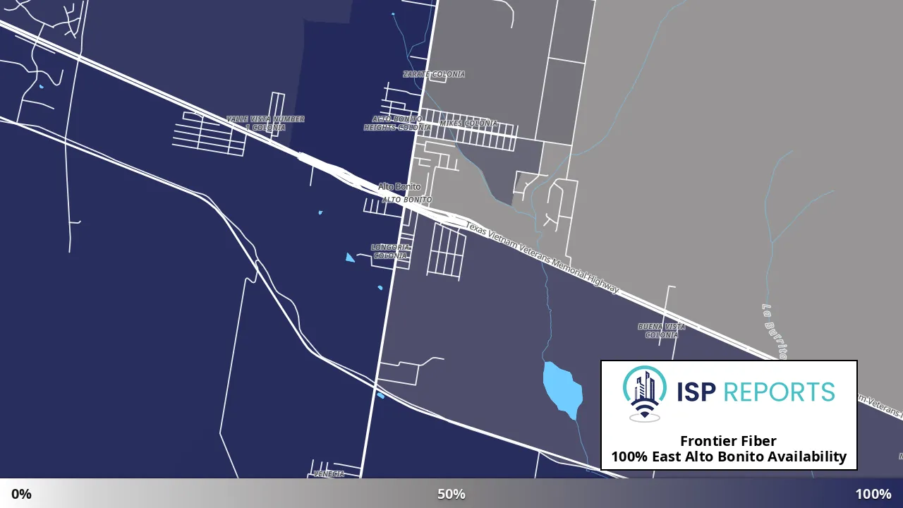 East Alto Bonito, TX map of internet availability