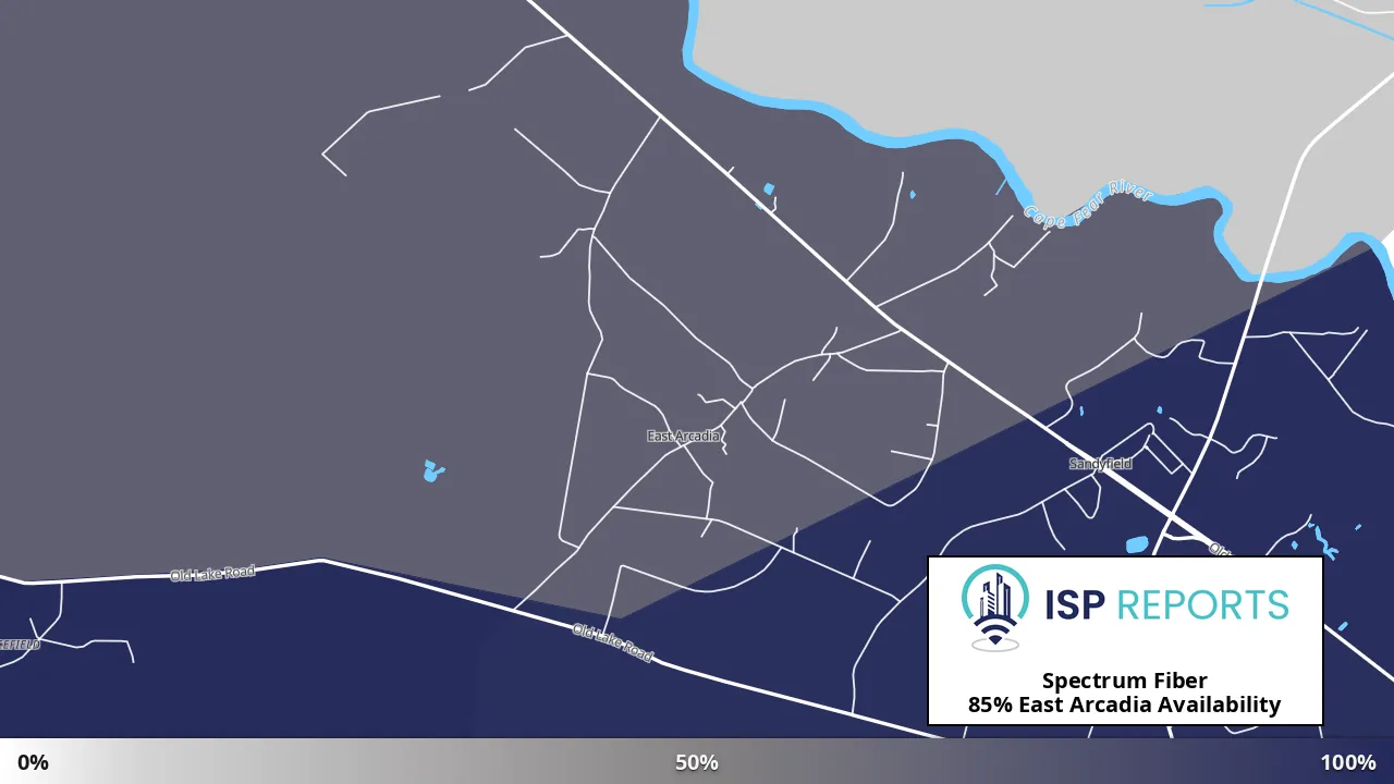 East Arcadia, NC map of internet availability