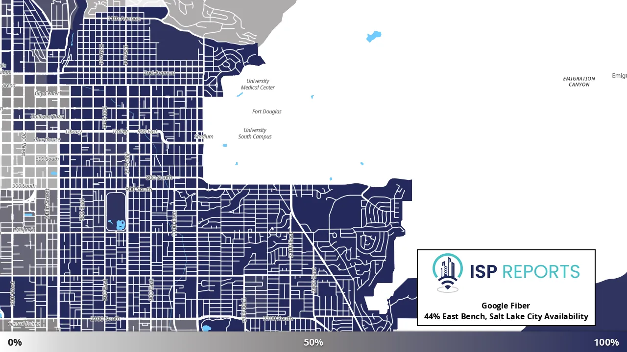 East Bench, Salt Lake City, UT map of internet availability