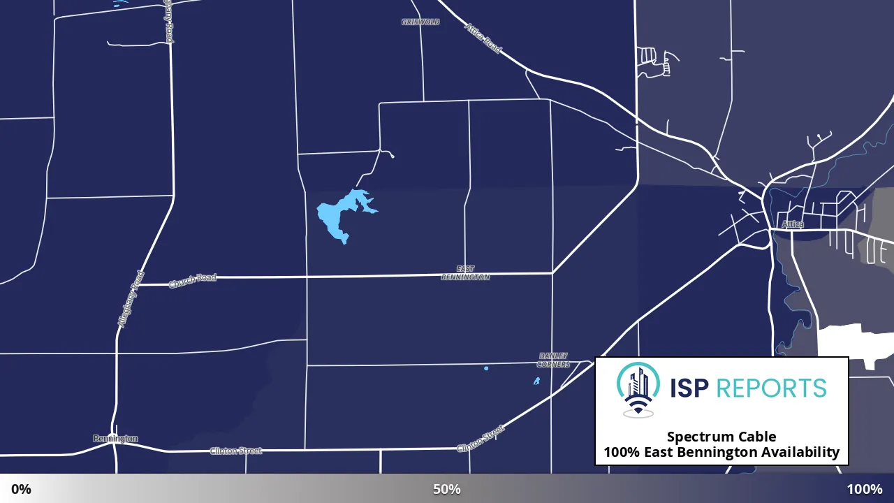 East Bennington, NY map of internet availability