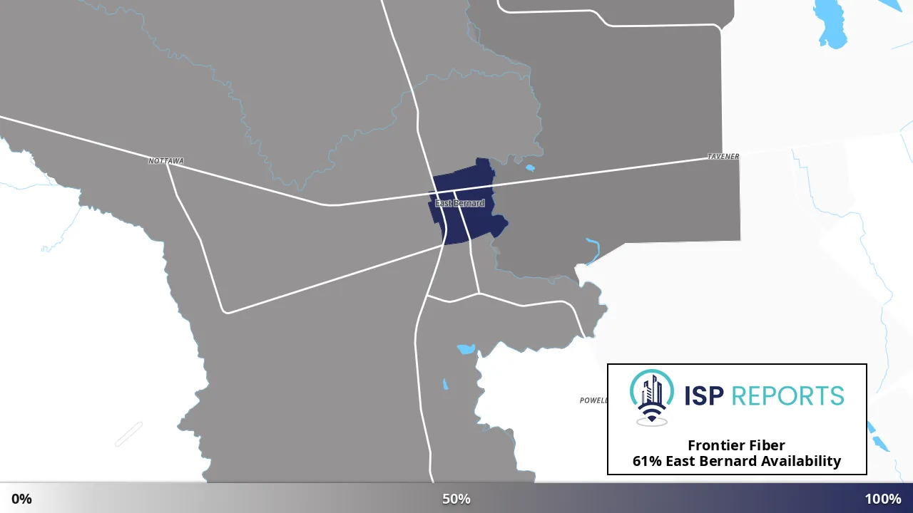 East Bernard, TX map of internet availability
