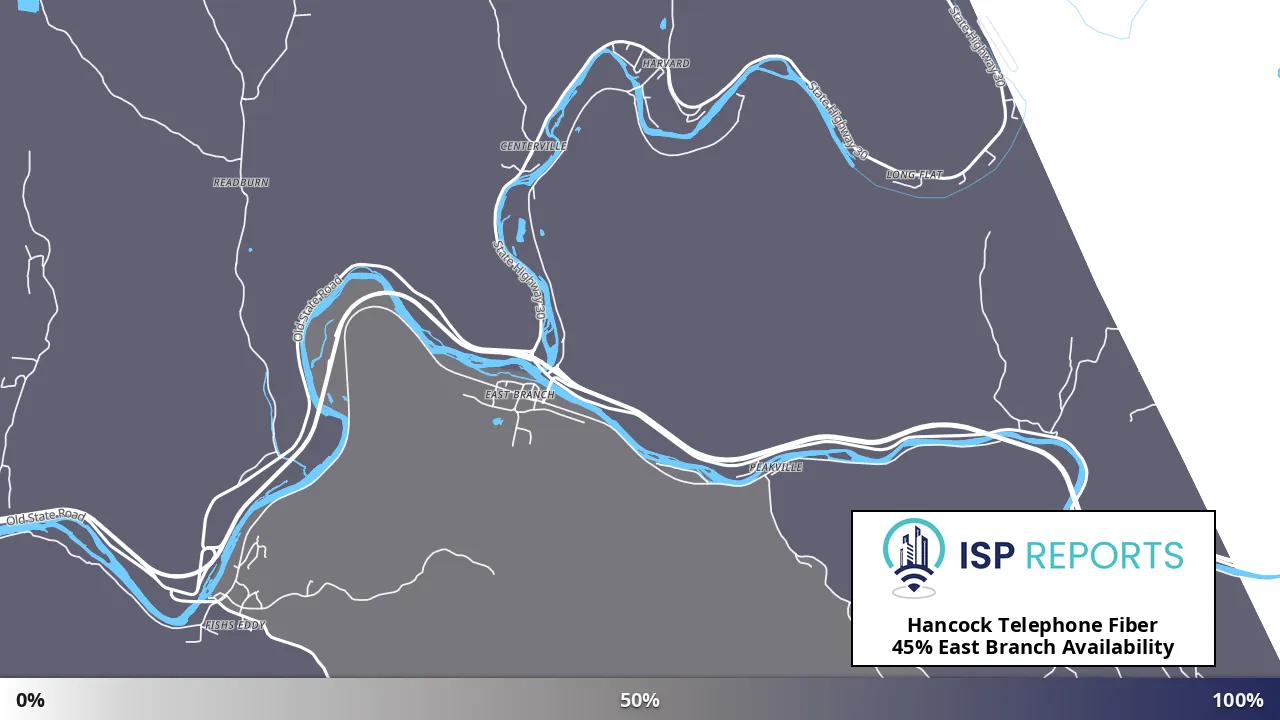 East Branch, NY map of internet availability