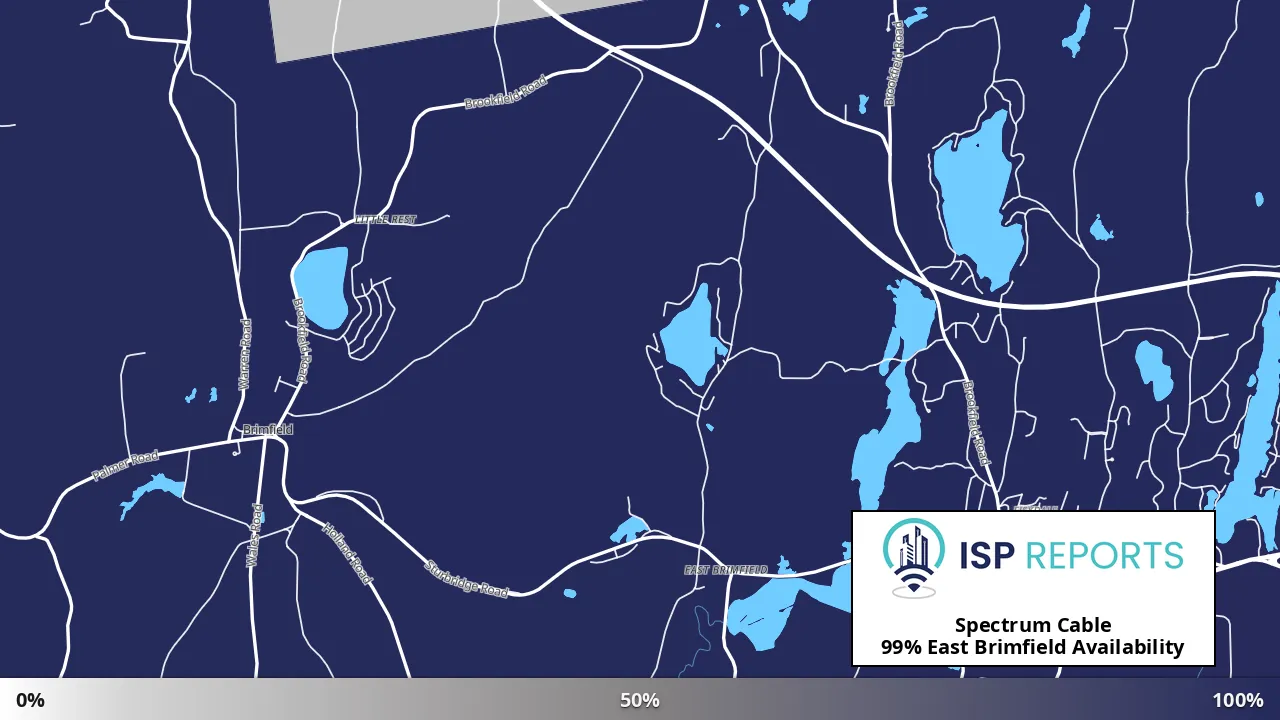 East Brimfield, MA map of internet availability