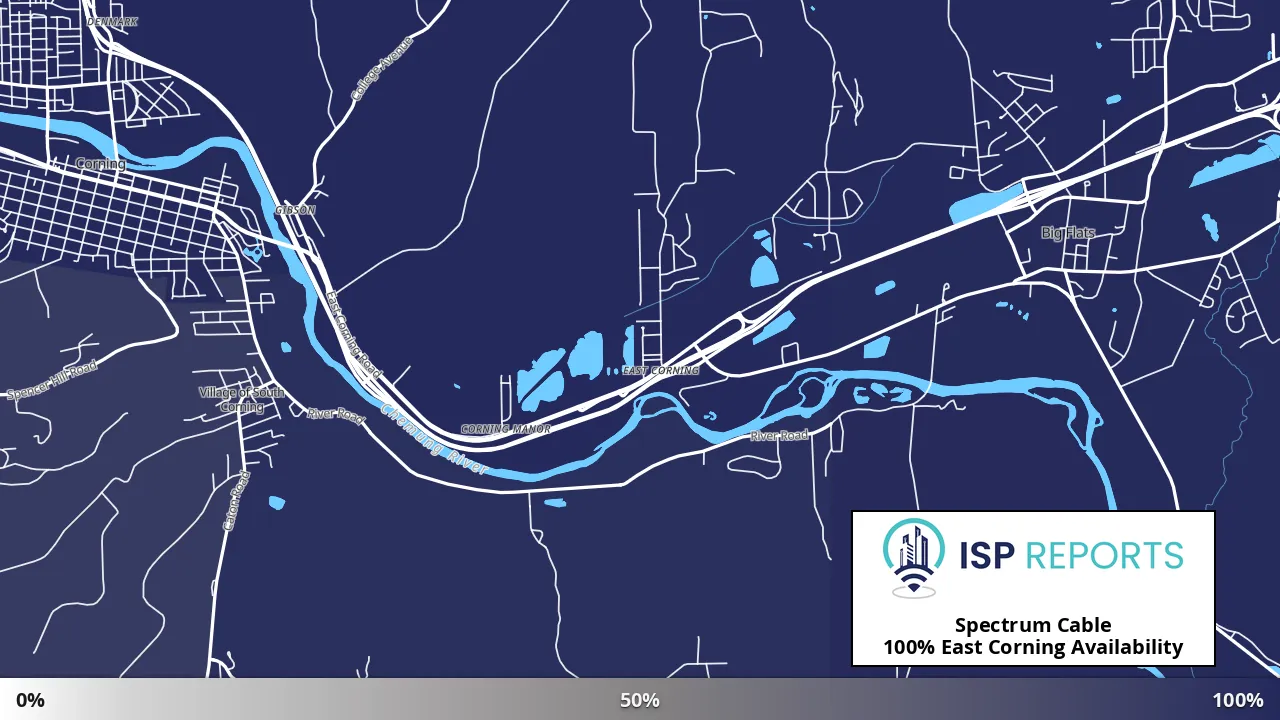 East Corning, NY map of internet availability