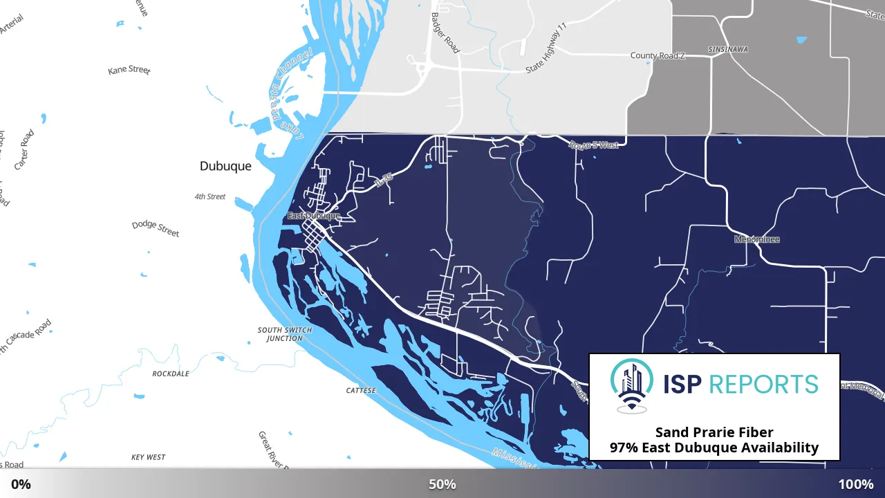 East Dubuque, IL map of internet availability