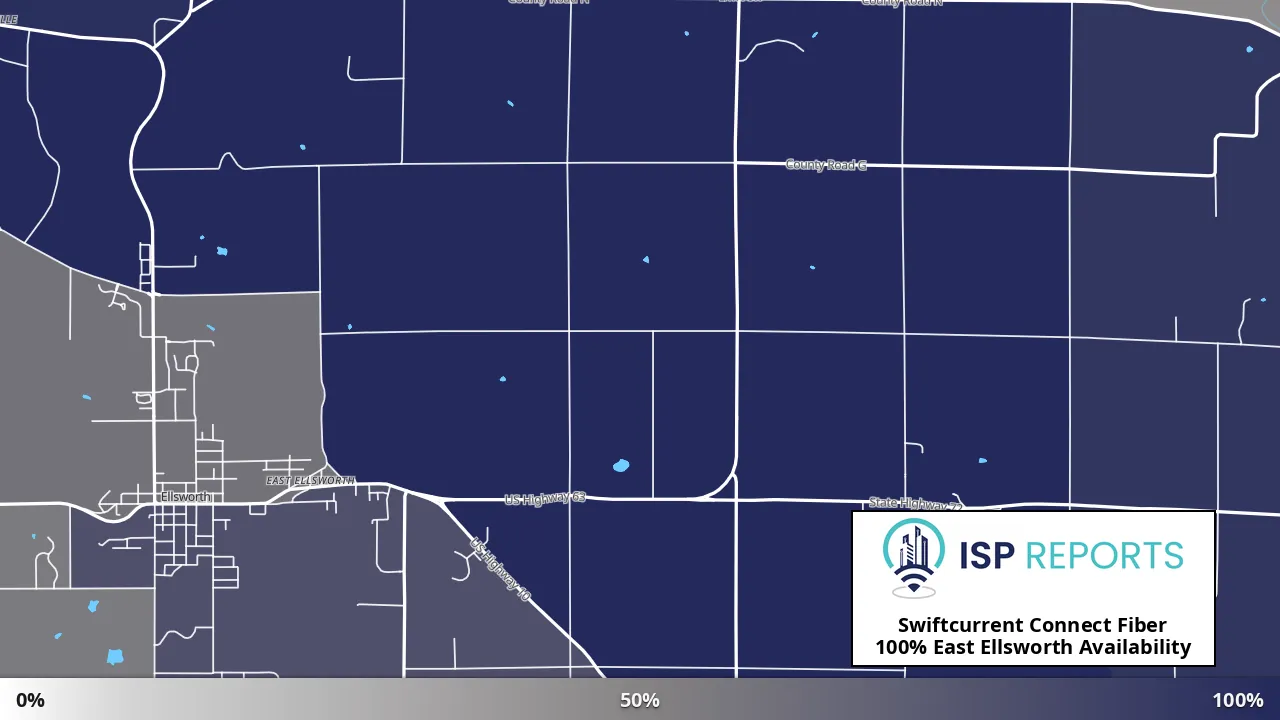 East Ellsworth, WI map of internet availability